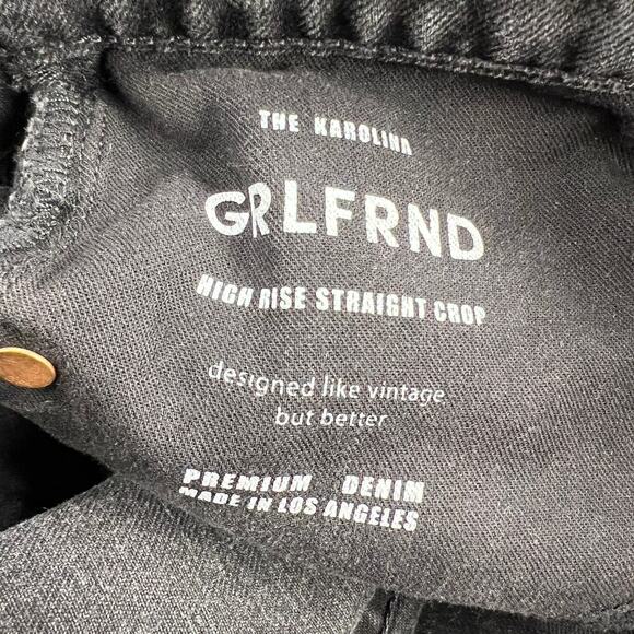 Revolve GRLFRND The Karolina High Rise Straight Crop Jean Washed Black Size 28 - Picture 9 of 15